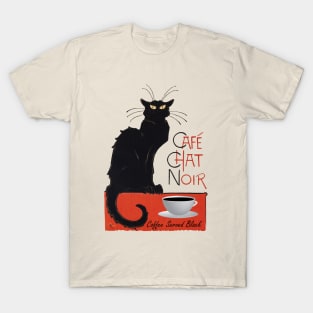 Lispe Cafe Chat Noir Cat T-Shirt